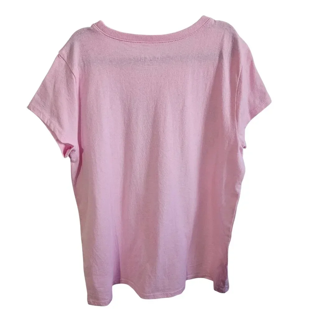 Children's Place Girls Size L Heart Doodle Graphic Tee Shirt Pastel Pink Cutesy